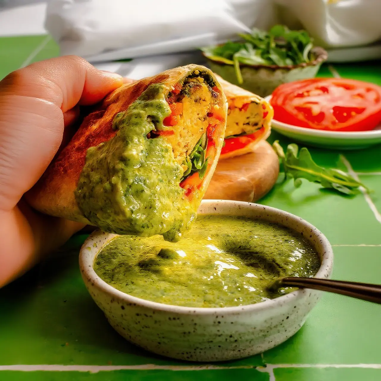 food2fit - Protein-Wrap mit Pesto-Sauce